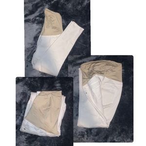 White maternity pants